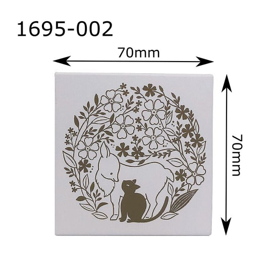 Natsuko Taguchi x Kodomo No Kao Art Wooden Stamp - Shika Cat