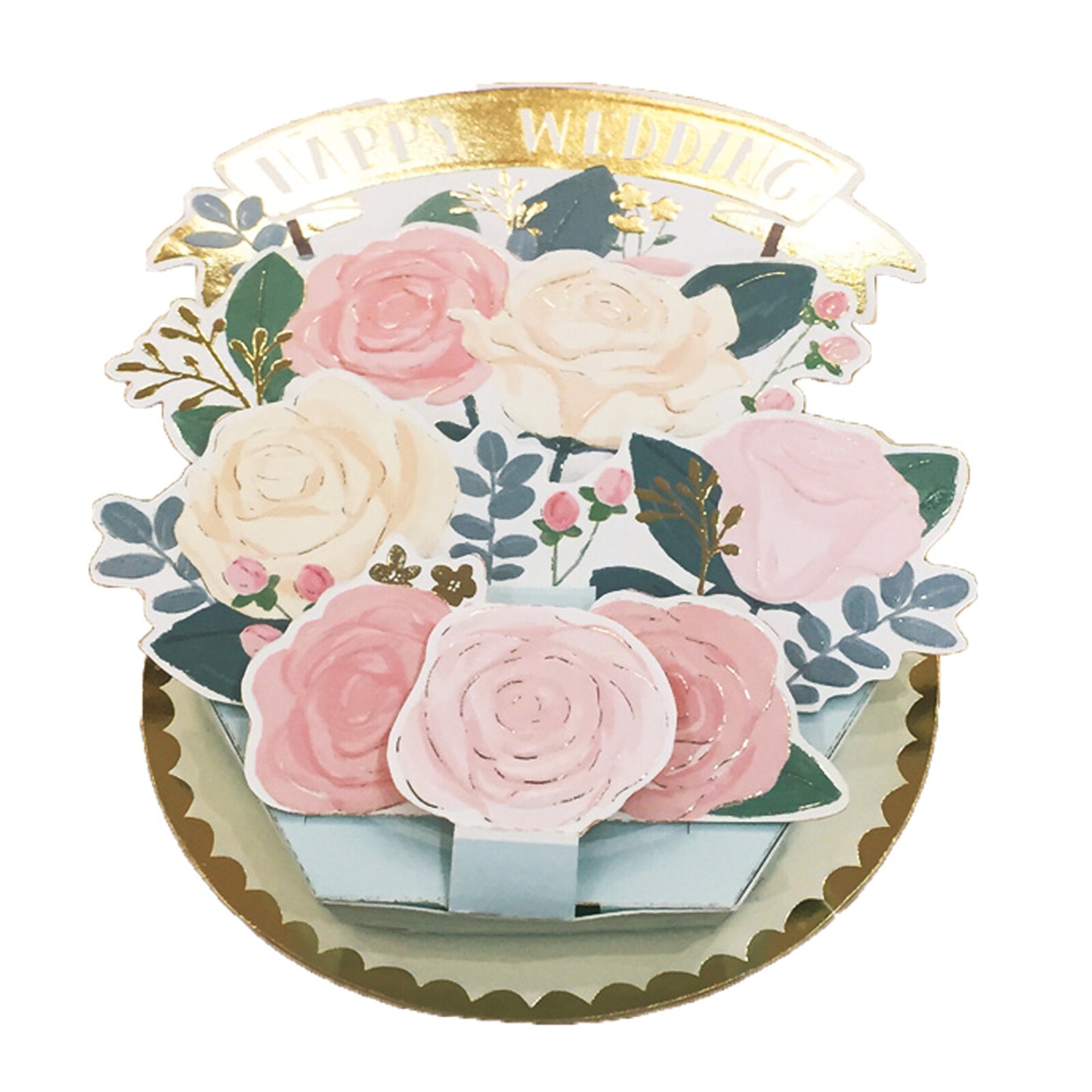 3D Flower Pot Pop-Up Wedding Card