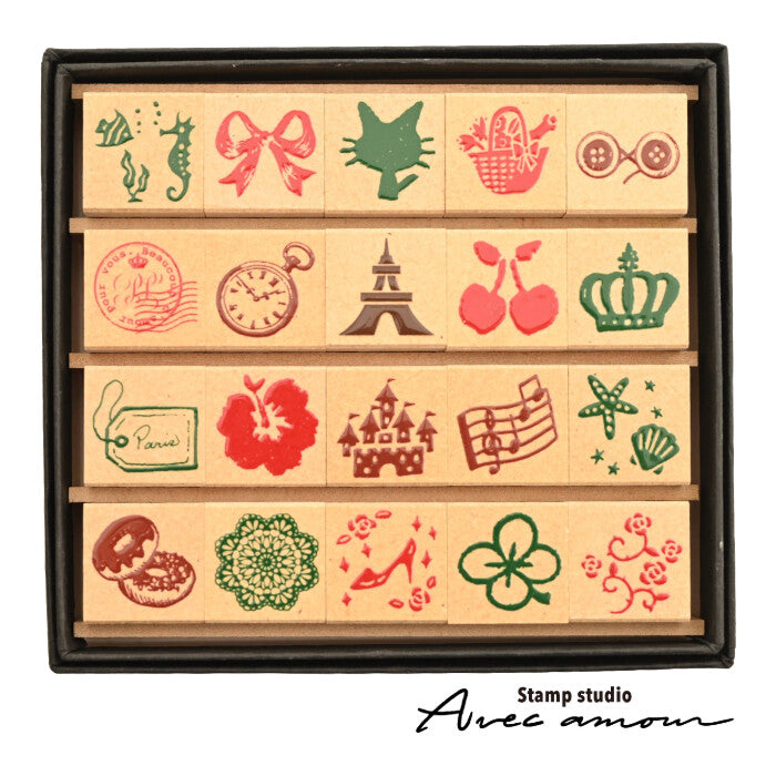Avec Amour Stamp Collection Set of 20 - Vintage Travel & Garden Series