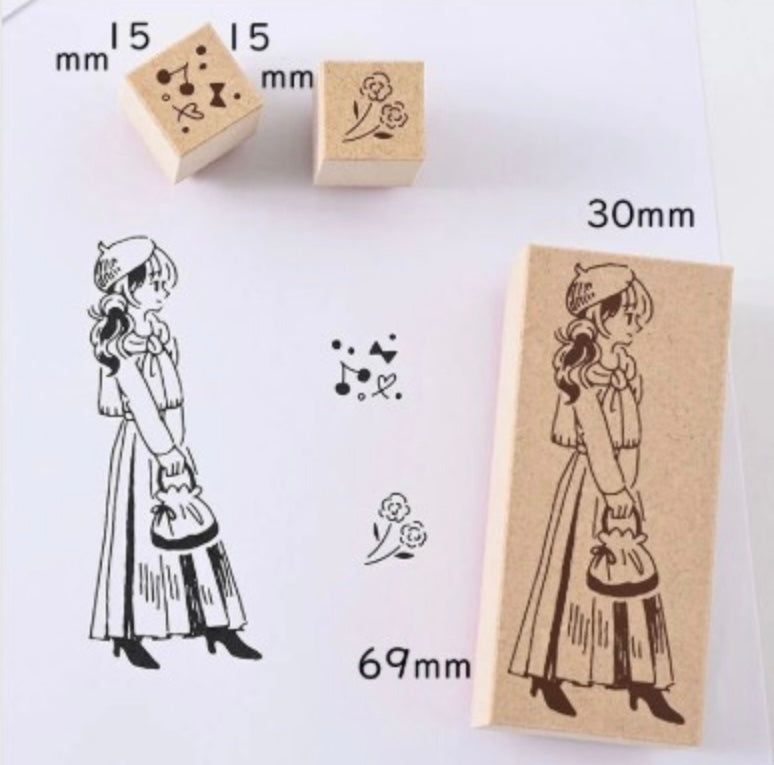 Girls Illustration Stamp