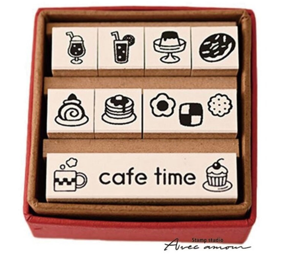 Petit Icon Stamps Cafe Menu Set of 8