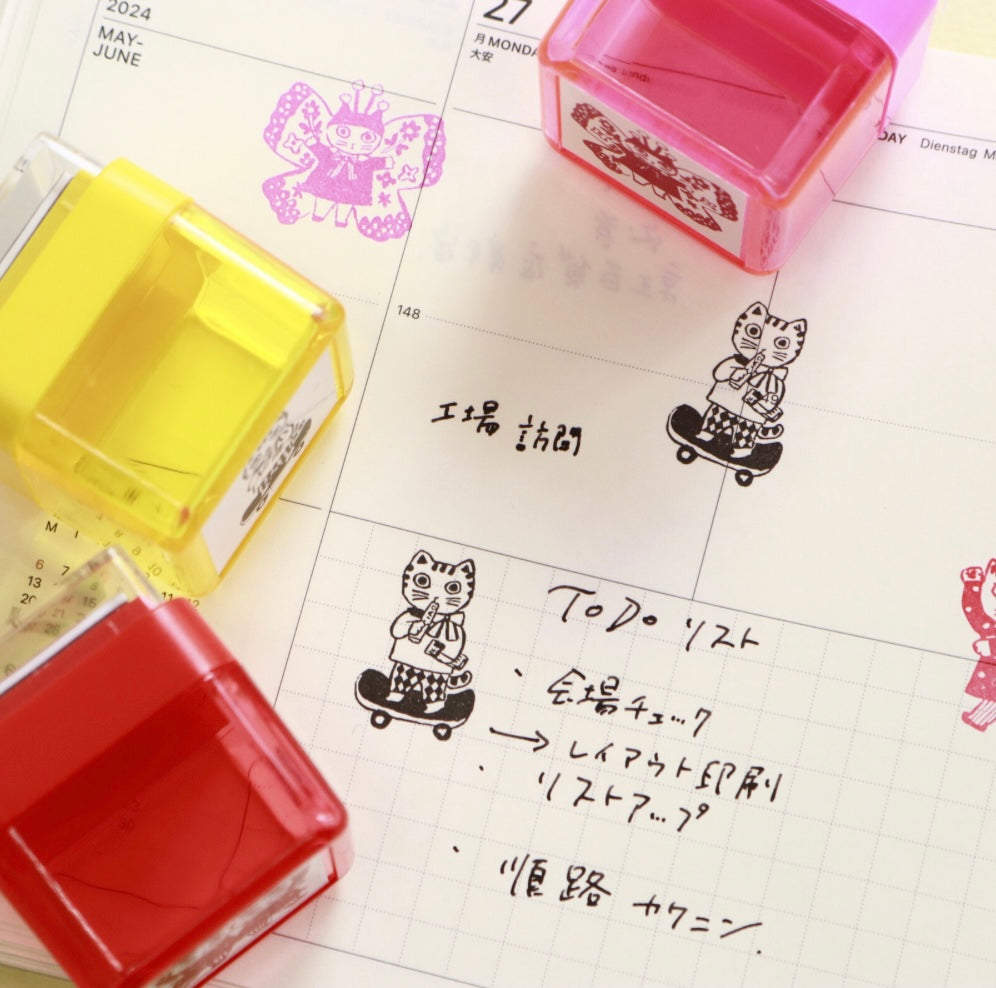 Yumi Kitagishi  || Stamp Portable Push-button 3 Types Pre-inked