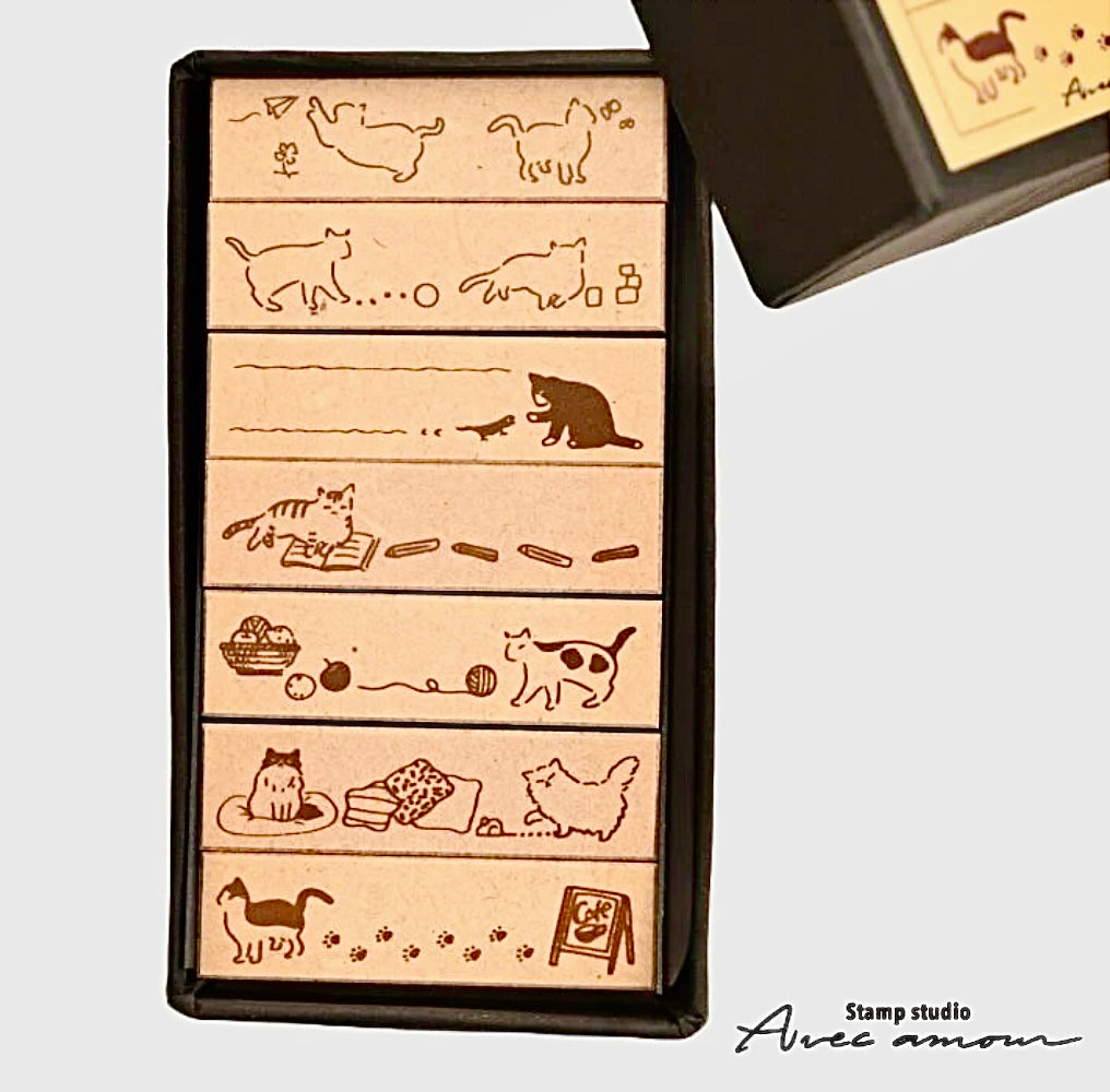 Border Stamp Cats 7-pcs Set