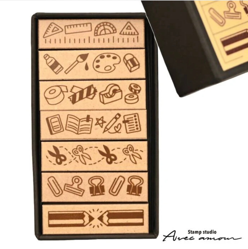 Border Stamp Stationery 7-pcs Set