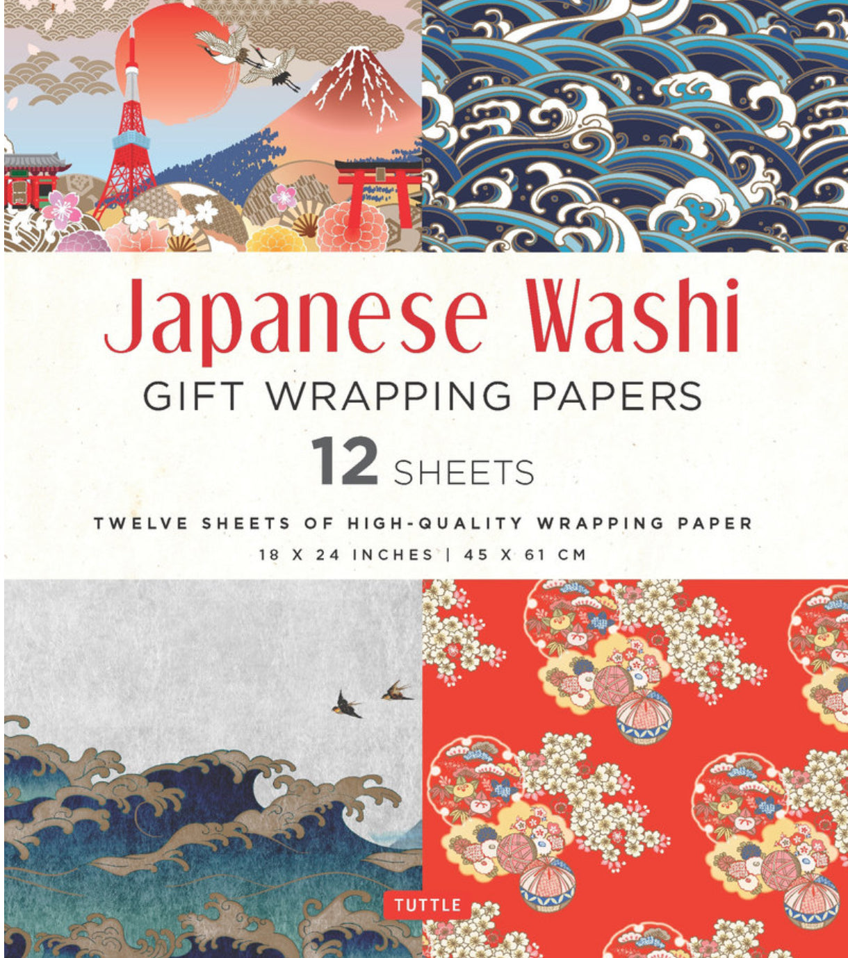 Japanese Washi Gift Wrapping Papers - 12 Sheets