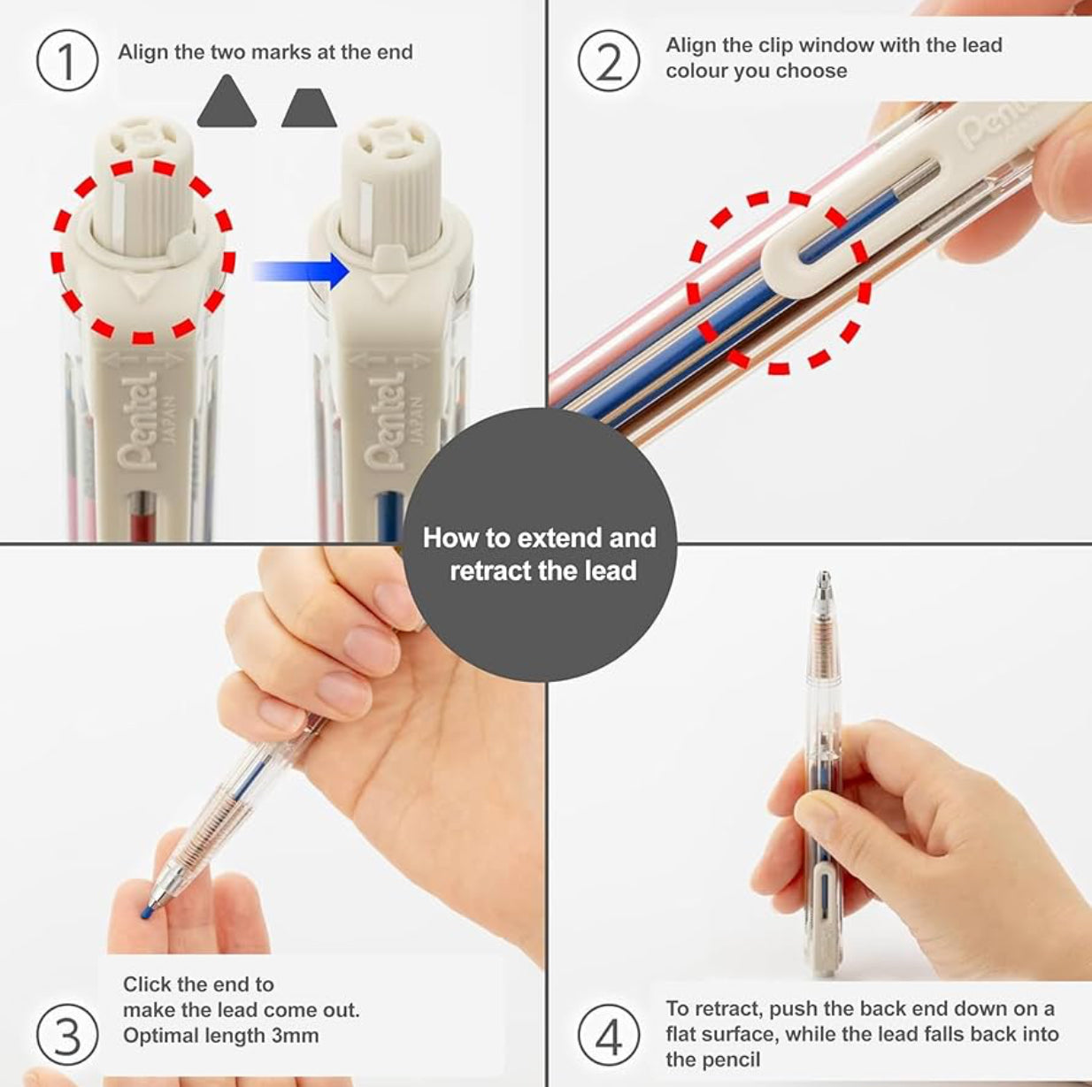 Pentel Art Multi 8 set w/ refills, 12 Colors with Sharpener 2.0mm