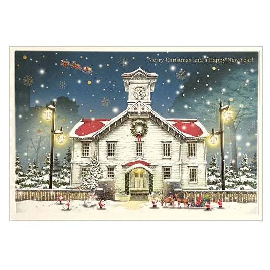 Mini Santa Christmas Card with Envelope - Sapporo Clock Tower