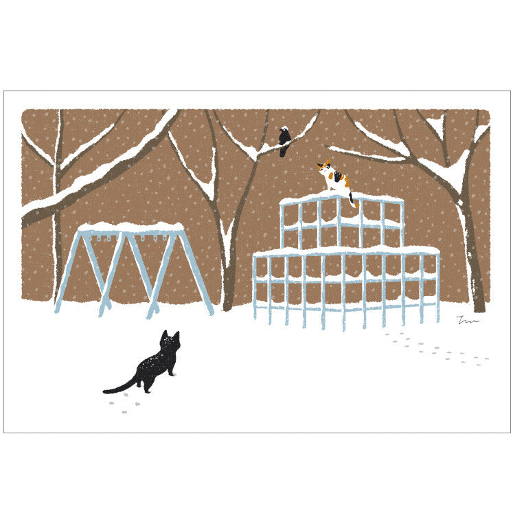 [Moritori Toshinori] Tabineko Winter Playground - Postcard