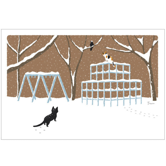 [Moritori Toshinori] Tabineko Winter Playground - Postcard