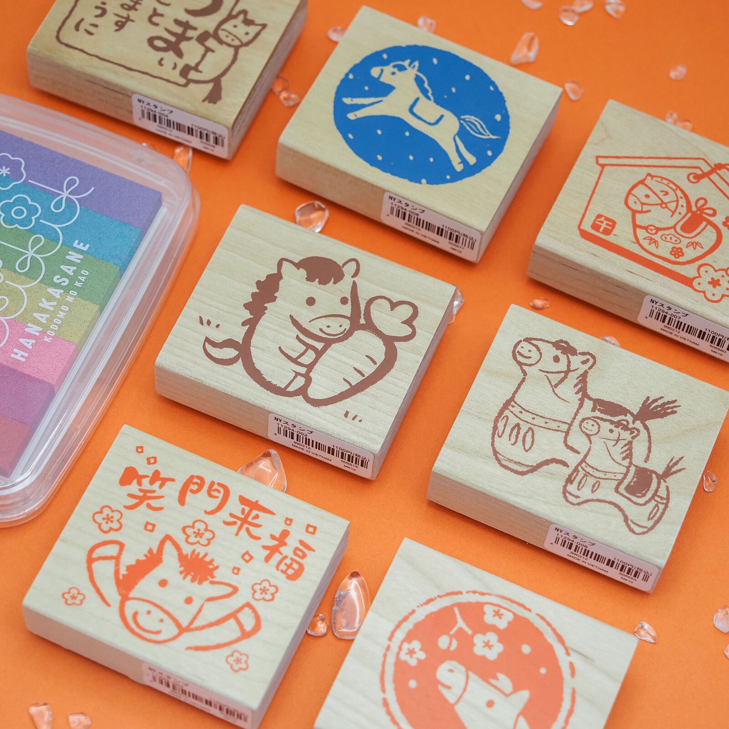 Kodomo No Kao Stamp New Year Zodiac Horses Large