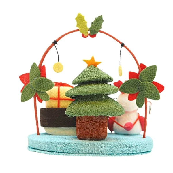 Japanese Wool Felt Christmas Bunny & Santa Ornament