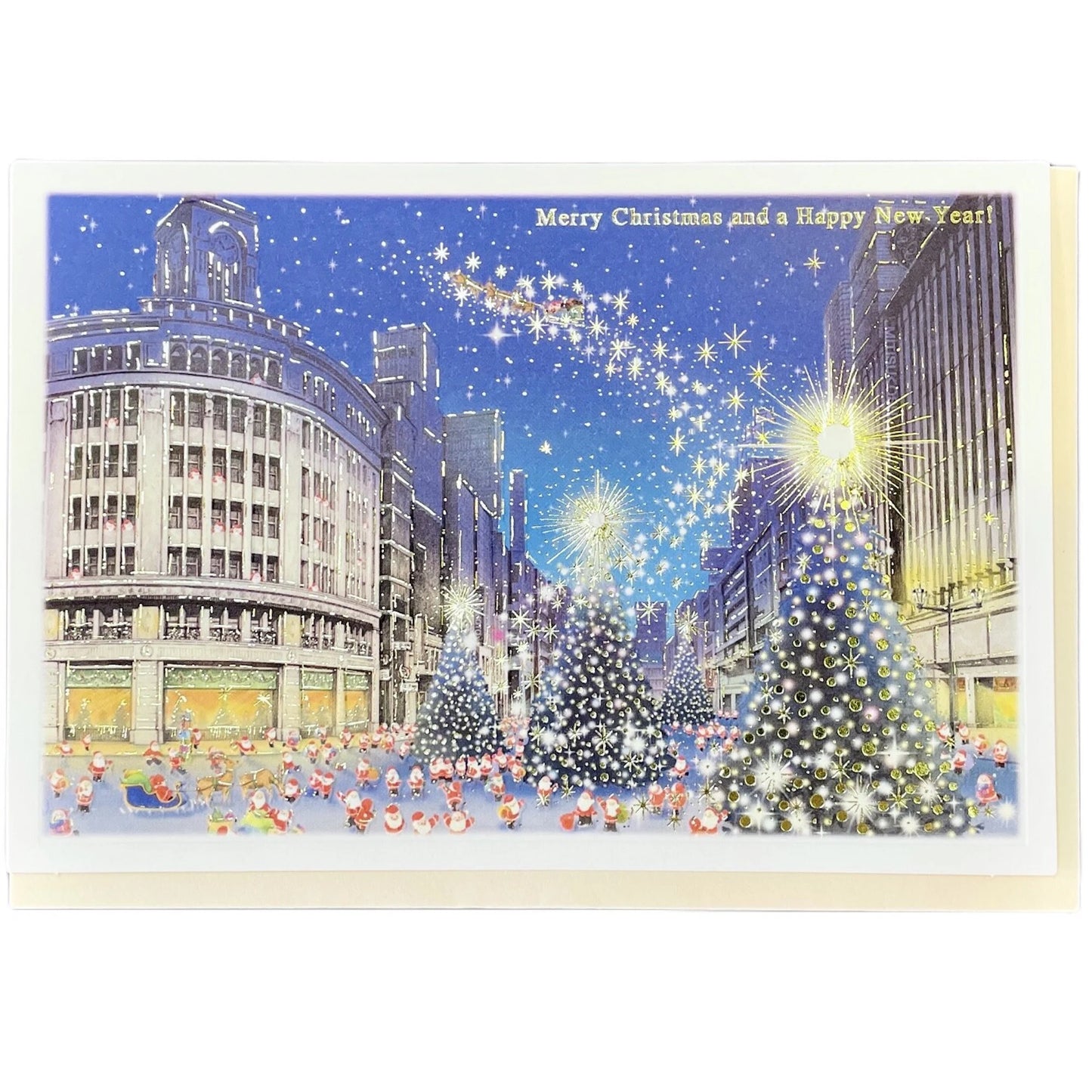 Mini Santa Christmas Card with Envelope - Ginza Tokyo