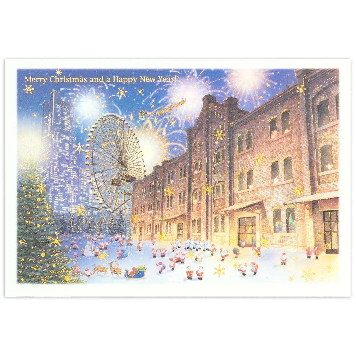 Mini Santa Christmas Card with Envelope - Yokohama