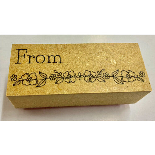 Floral “From” Rubber Stamp