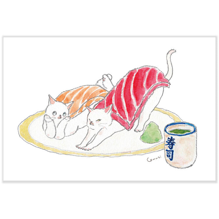 [Tocoro Comugi] Sushi Cat Kaitenzushi - Postcard