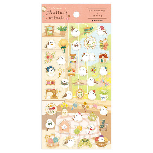 Mattari Animals Transparent Sticker - Shimaenaga x Sewing