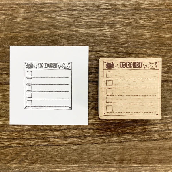 Alte Wood Stamp - Neko Cat To Do List