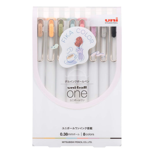Uni-ball ONE Gel Pen Fika Color 8-color Set 0.38mm