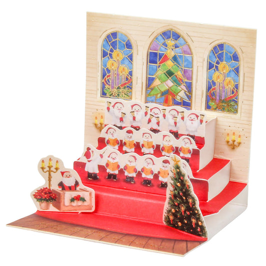 Mini Santa Christmas Pop-Up Card - Choir