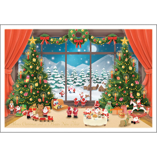 Mini Santa Christmas Card with Envelope - Festive Party