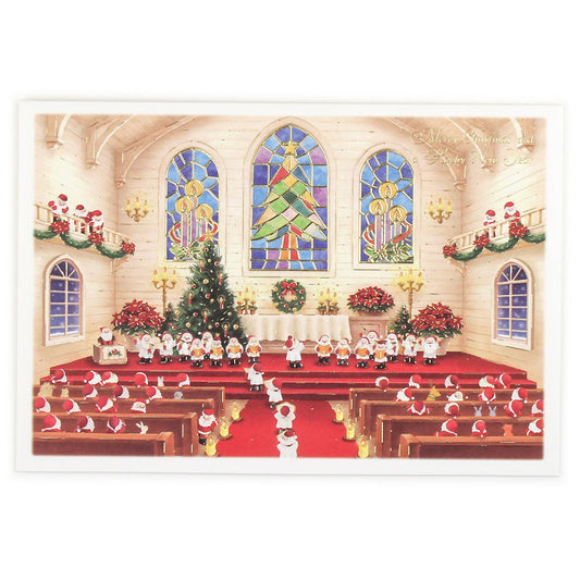 Mini Santa Christmas Card with Envelope - Choir