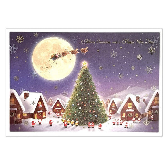 Mini Santa Christmas Card with Envelope - Full Moon in the North