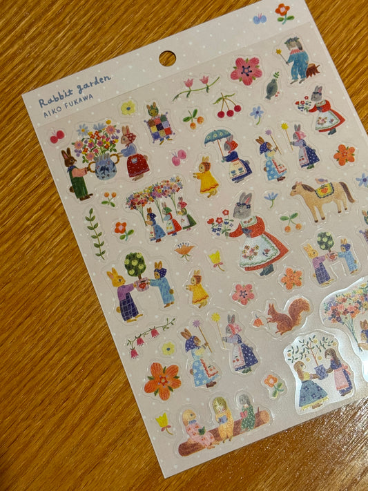 Aiko Fukawa || Cozyca Stickers Seal Rabbit Garden
