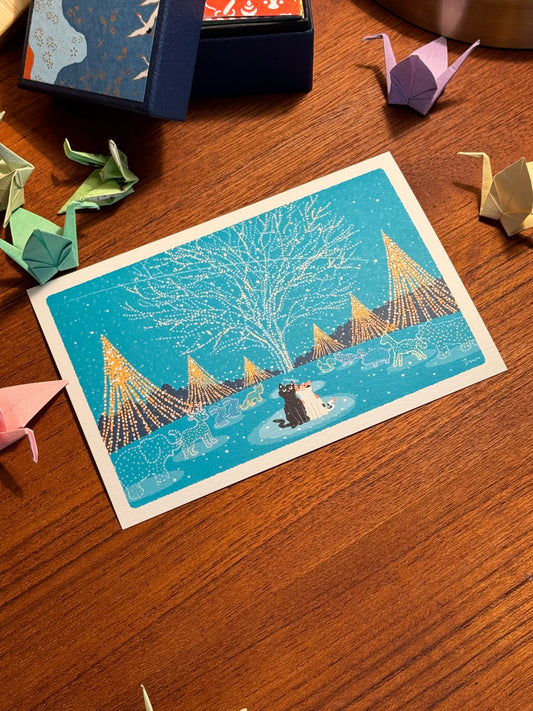 [Moritori Toshinori] Tabineko Winter Lights - Postcard