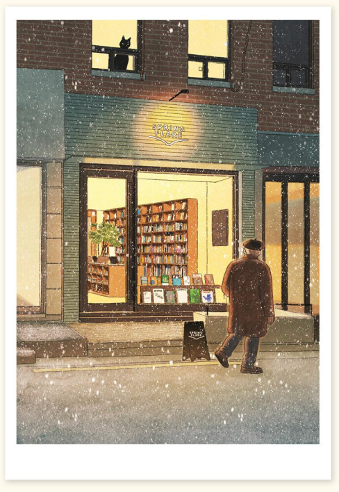 [Banzisu] BZ17 Postcard - Night at the Bookstore (Spring Flare)
