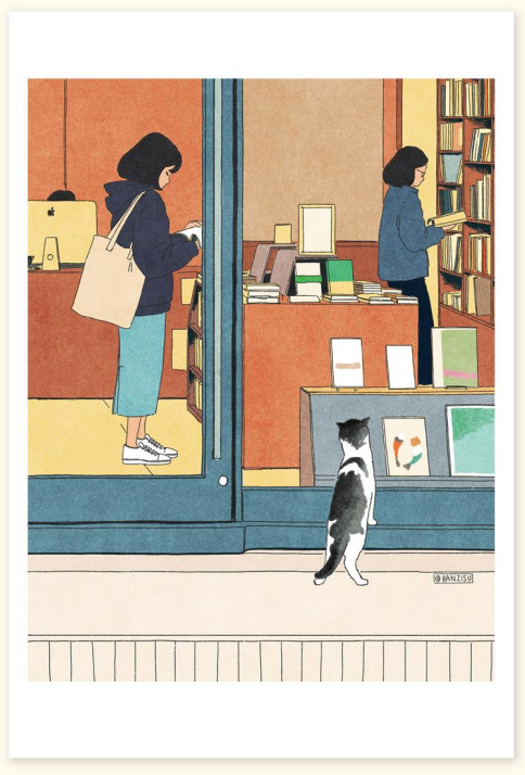 [Banzisu] BZ18 Postcard - Daytime at the Bookstore (Spring Flare)